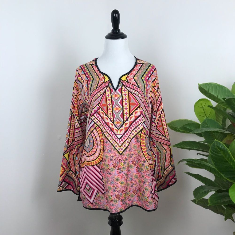 Feathers by tolani bohemian floral print blouse‎